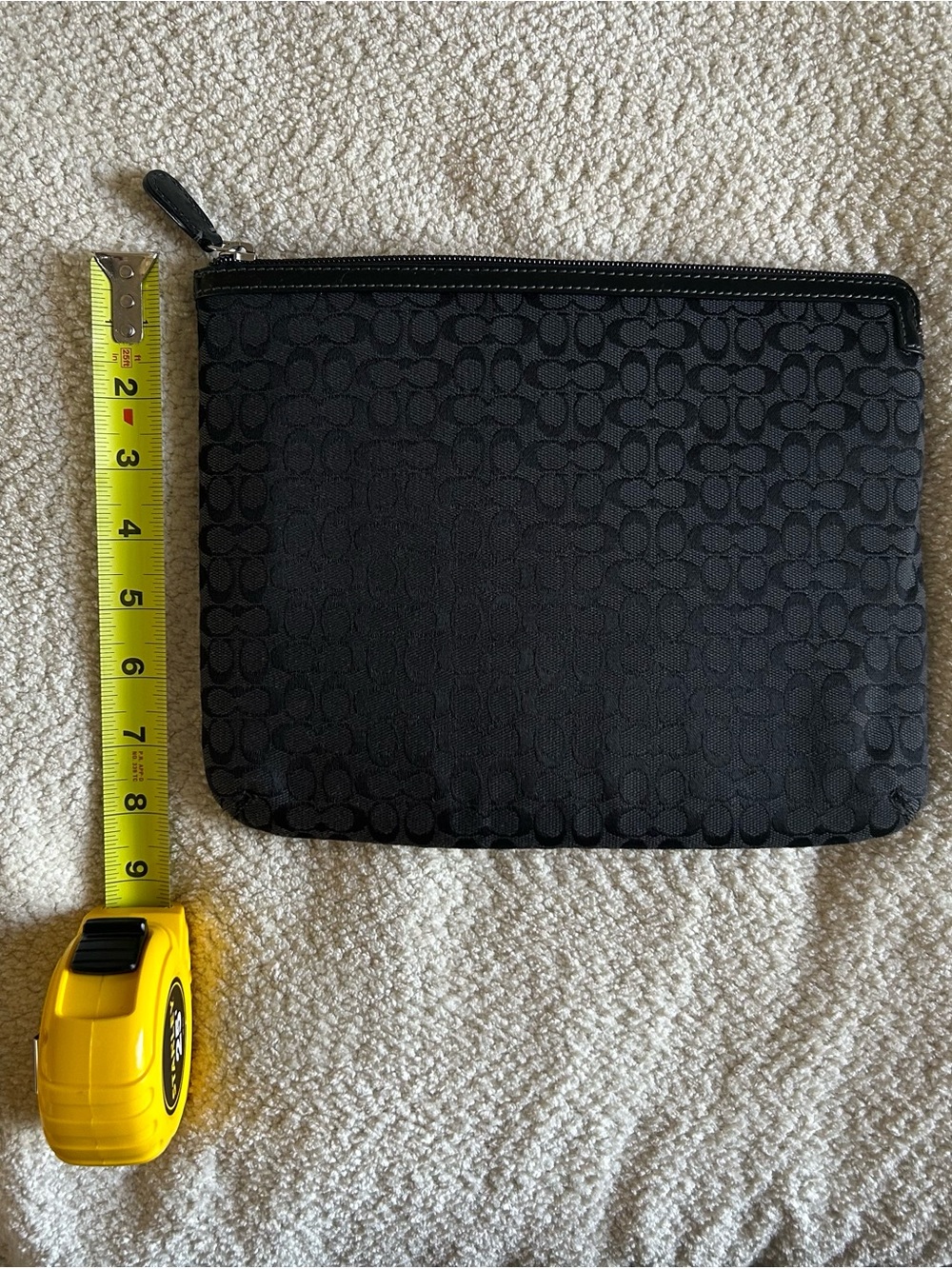 Coach Black Signature Canvas Zip Pouch